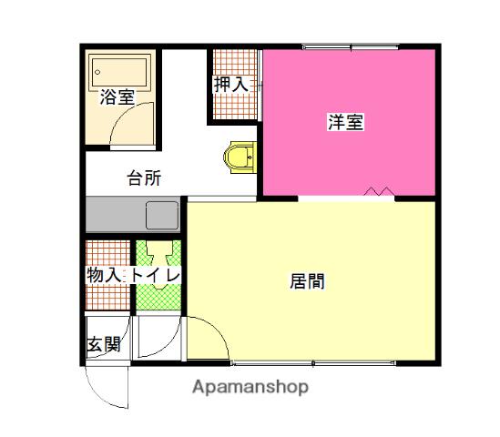 カメリアハウス(1LDK/2階)の間取り写真