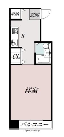 メゾン・ド・ノール(1K/3階)の間取り写真