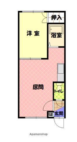 ウエストA(1LDK/2階)の間取り写真