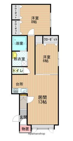 エルモⅠ(2LDK/2階)の間取り写真