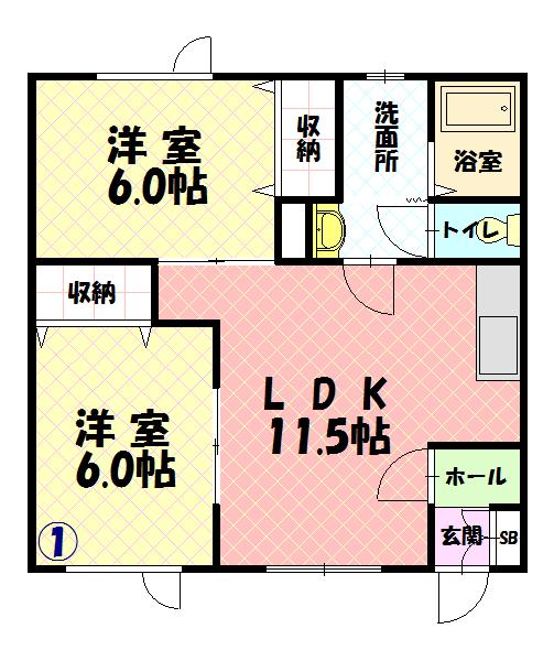 メゾン和(2LDK/2階)の間取り写真