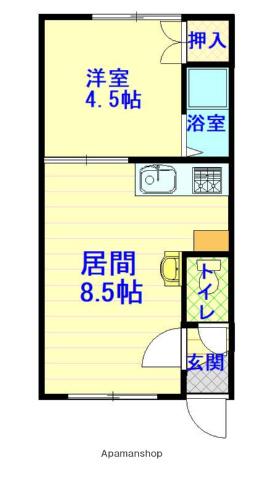 エステートE4.8(1LDK/2階)の間取り写真