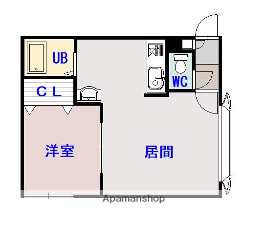 ノーシスA棟(1LDK/2階)の間取り写真