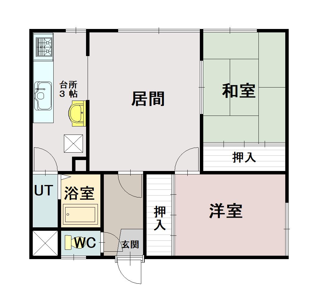 誠コーポB(2LDK/1階)の間取り写真
