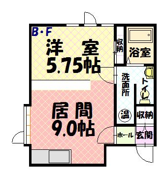 STAY22(1LDK/2階)の間取り写真