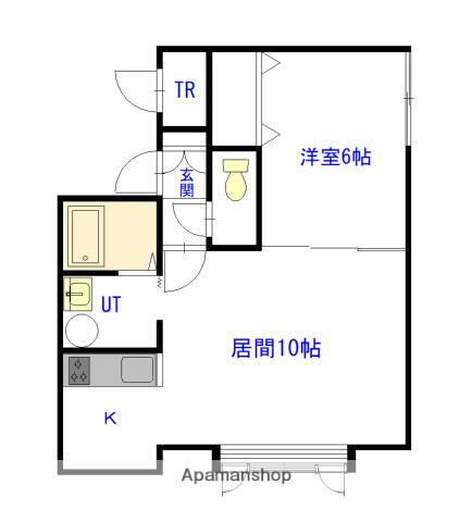 エリスE(1LDK/1階)の間取り写真