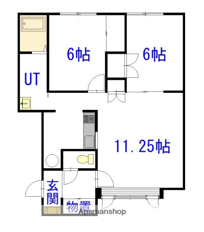 グリムA棟(2LDK/2階)の間取り写真