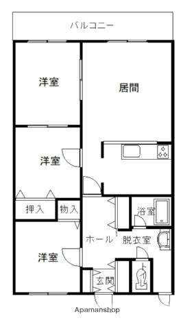 N515(3LDK/3階)の間取り写真