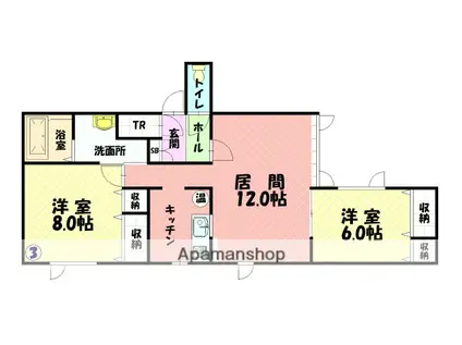 ショコラ(2LDK/2階)の間取り写真