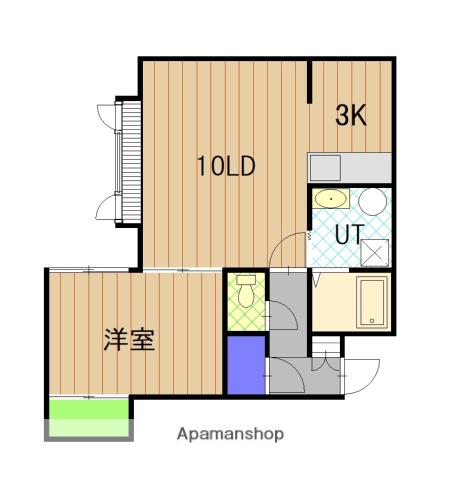 ソニア秋月(1LDK/1階)の間取り写真