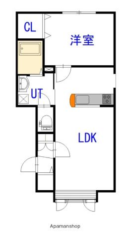 レールデュタンⅥ(1LDK/1階)の間取り写真