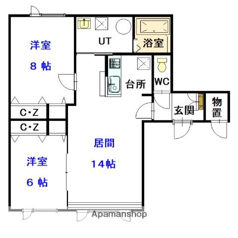 ミッキーハウス(2LDK/2階)の間取り写真
