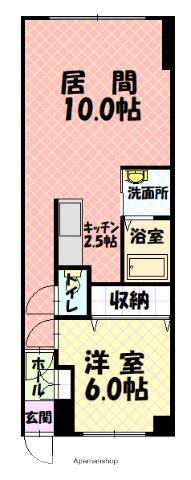 サンロード宮下21(1LDK/3階)の間取り写真