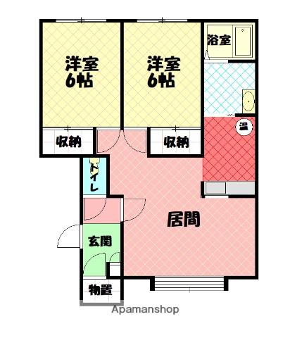 シャンパニー(2LDK/2階)の間取り写真