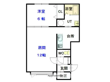 ファベリー(1LDK/1階)の間取り写真