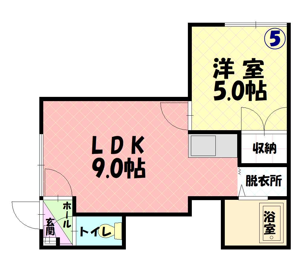 ワンダーハイツ98(1LDK/2階)の間取り写真