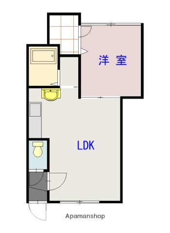 ハンドレッドヴィレッジB(1LDK/2階)の間取り写真