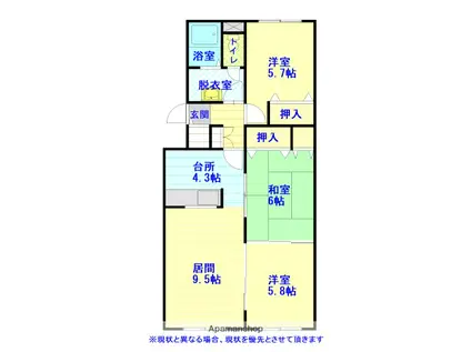 レジデンスすみのい(3LDK/2階)の間取り写真