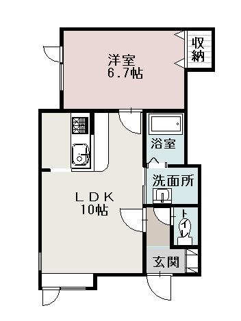 コンドルⅠ(1LDK/2階)の間取り写真