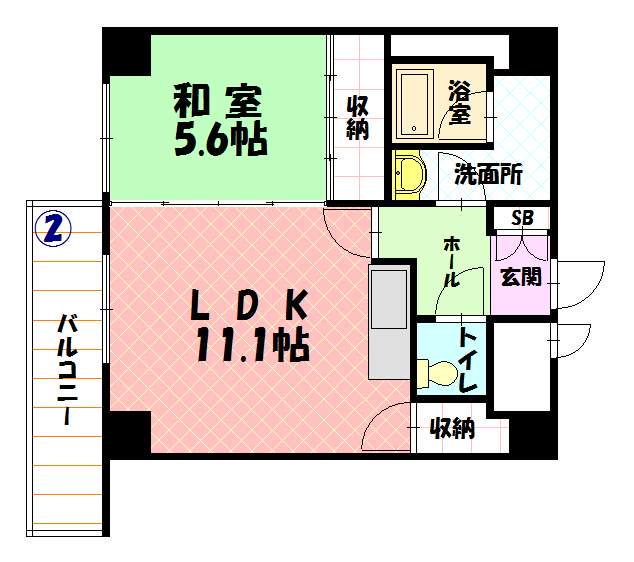 ユニベール(1LDK/7階)の間取り写真