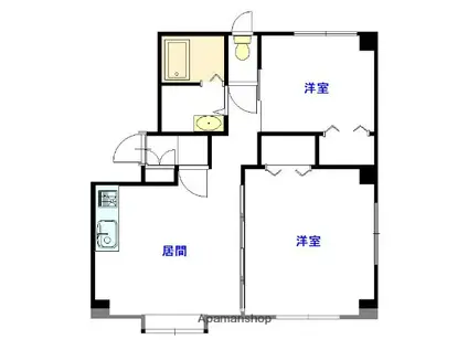 マンションM(2DK/3階)の間取り写真