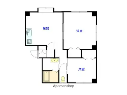 マンションM(2DK/3階)の間取り写真