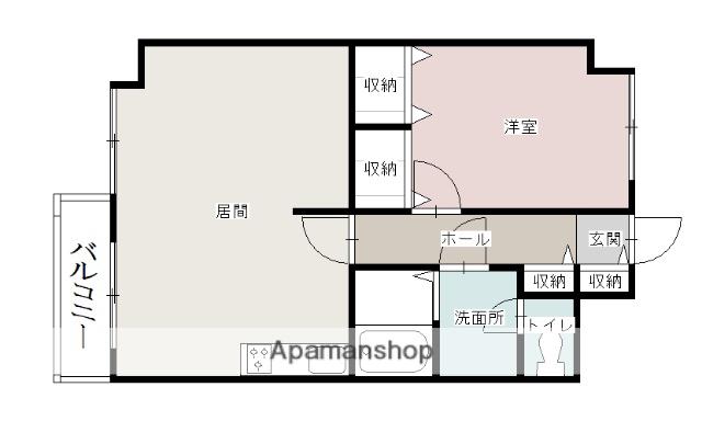 グランビューエーコー(1LDK/3階)の間取り写真