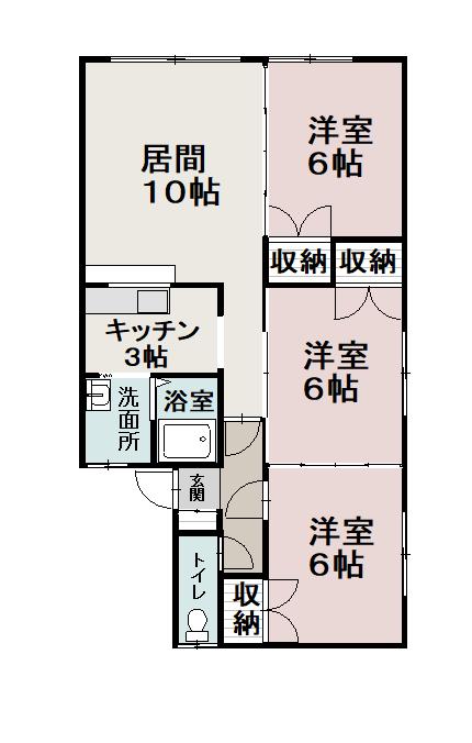 サクセスハイツ(3LDK/1階)の間取り写真