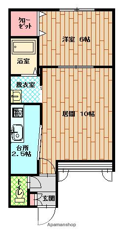 クラウド(1LDK/2階)の間取り写真