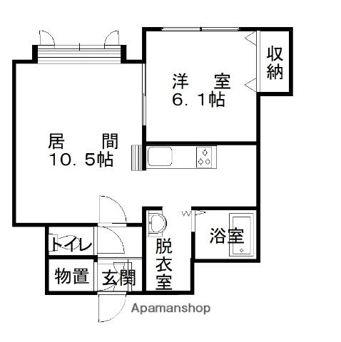 石北本線 南永山駅 徒歩41分 2階建 築23年(1LDK/2階)の間取り写真
