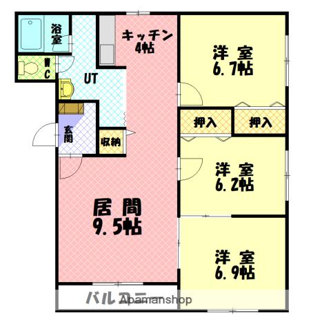 パティオ永山(3LDK/2階)の間取り写真