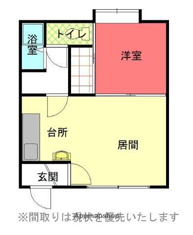 ラポートハイツ(1LDK/2階)の間取り写真
