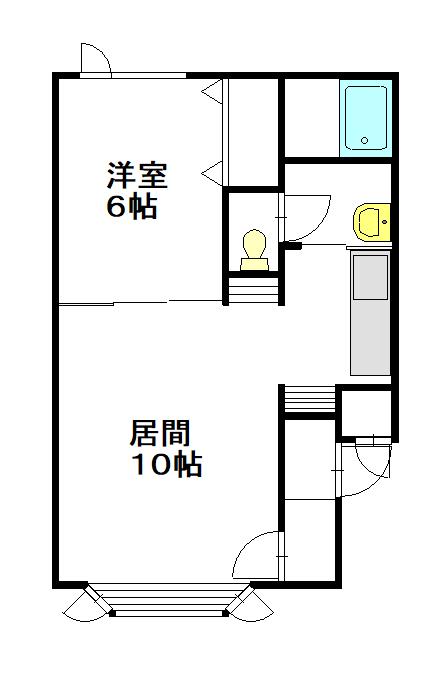 ESTYティアラ(1LDK/1階)の間取り写真