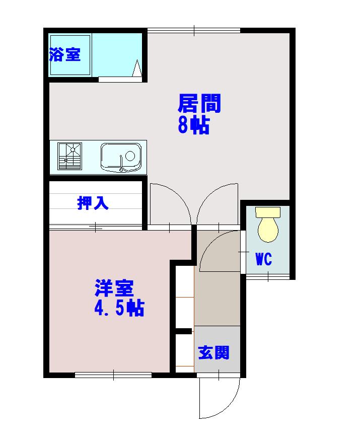 マイルーム8.5(1LDK/1階)の間取り写真