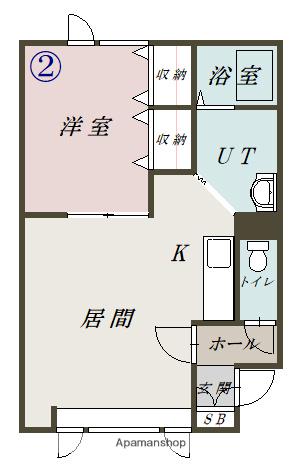 トーワ北門16(1LDK/2階)の間取り写真