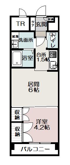 サテラ永山(1DK/4階)の間取り写真