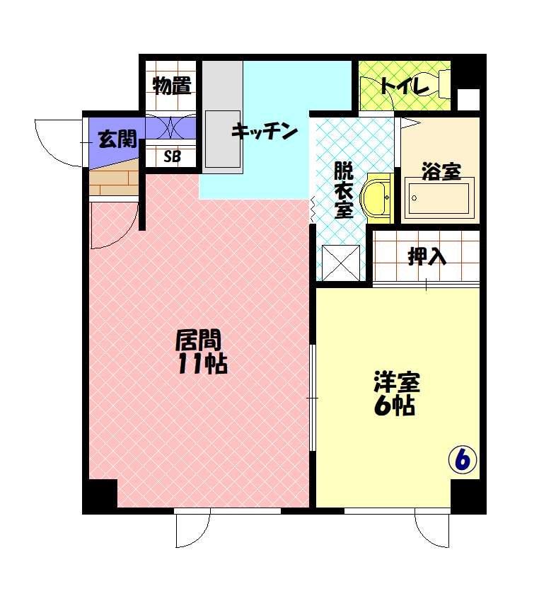 パミール(1LDK/1階)の間取り写真