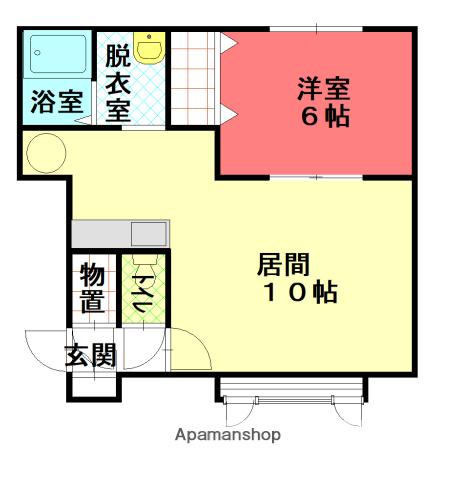 宗谷本線 永山駅 徒歩35分 2階建 築22年(1LDK/1階)の間取り写真
