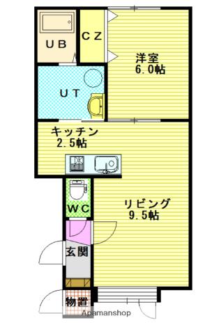 クレージュ(1LDK/1階)の間取り写真