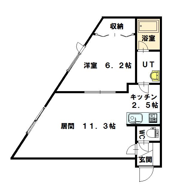 さくらハイツⅡ(1LDK/1階)の間取り写真