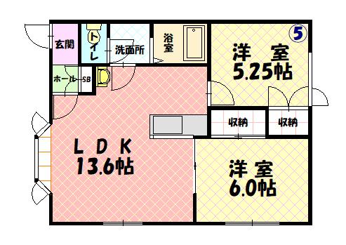 タウンズ9001(2LDK/1階)の間取り写真