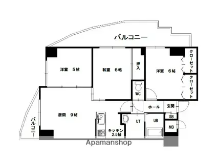 ノルテ6条通弐番館(3LDK/4階)の間取り写真