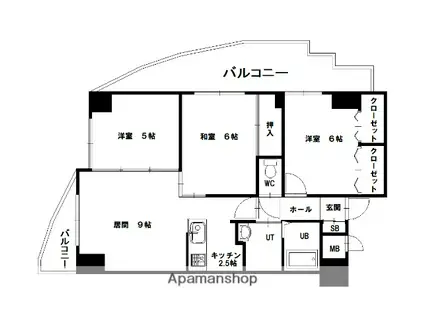 ノルテ6条通弐番館(3LDK/8階)の間取り写真