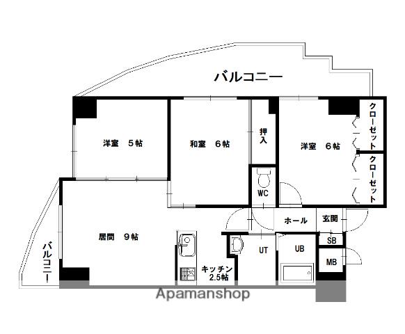 ノルテ6条通弐番館(3LDK/3階)の間取り写真