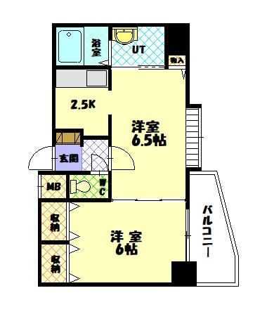 ノルテ6条通弐番館(2K/9階)の間取り写真
