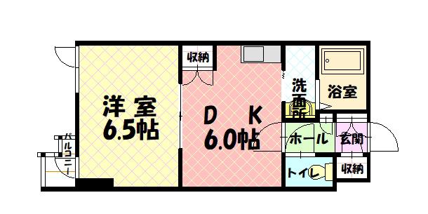 グリーンヒル3条(1DK/5階)の間取り写真