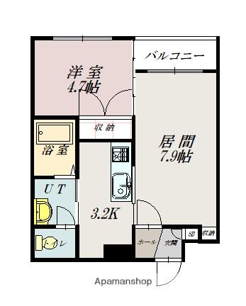 エスポアール310(1LDK/4階)の間取り写真