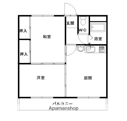 エステート宮下26A(2LDK/1階)の間取り写真