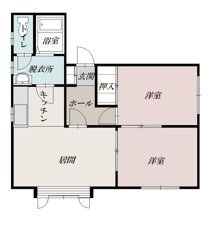 クレスト5.8A(2LDK/1階)の間取り写真