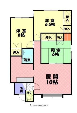 共立マリンハウス(3LDK/1階)の間取り写真